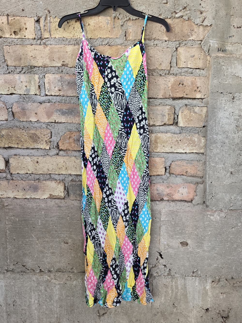 RIXO for Target Patchwork Print Midi Slip Dress Size Large L NWT